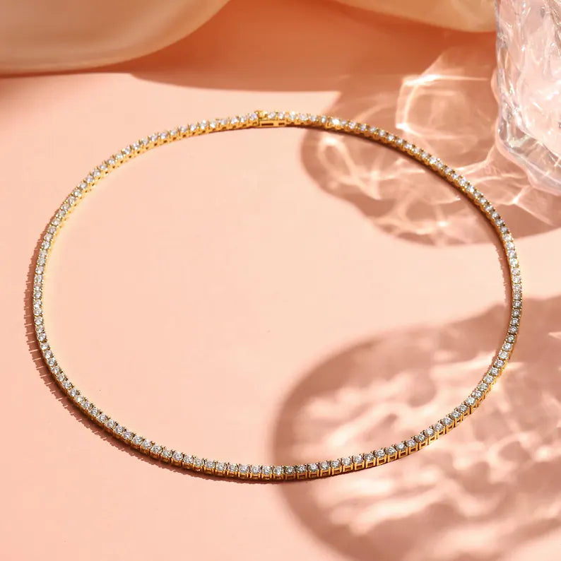 Gemma 3mm Moissanite Tennis Travel Necklace image 3