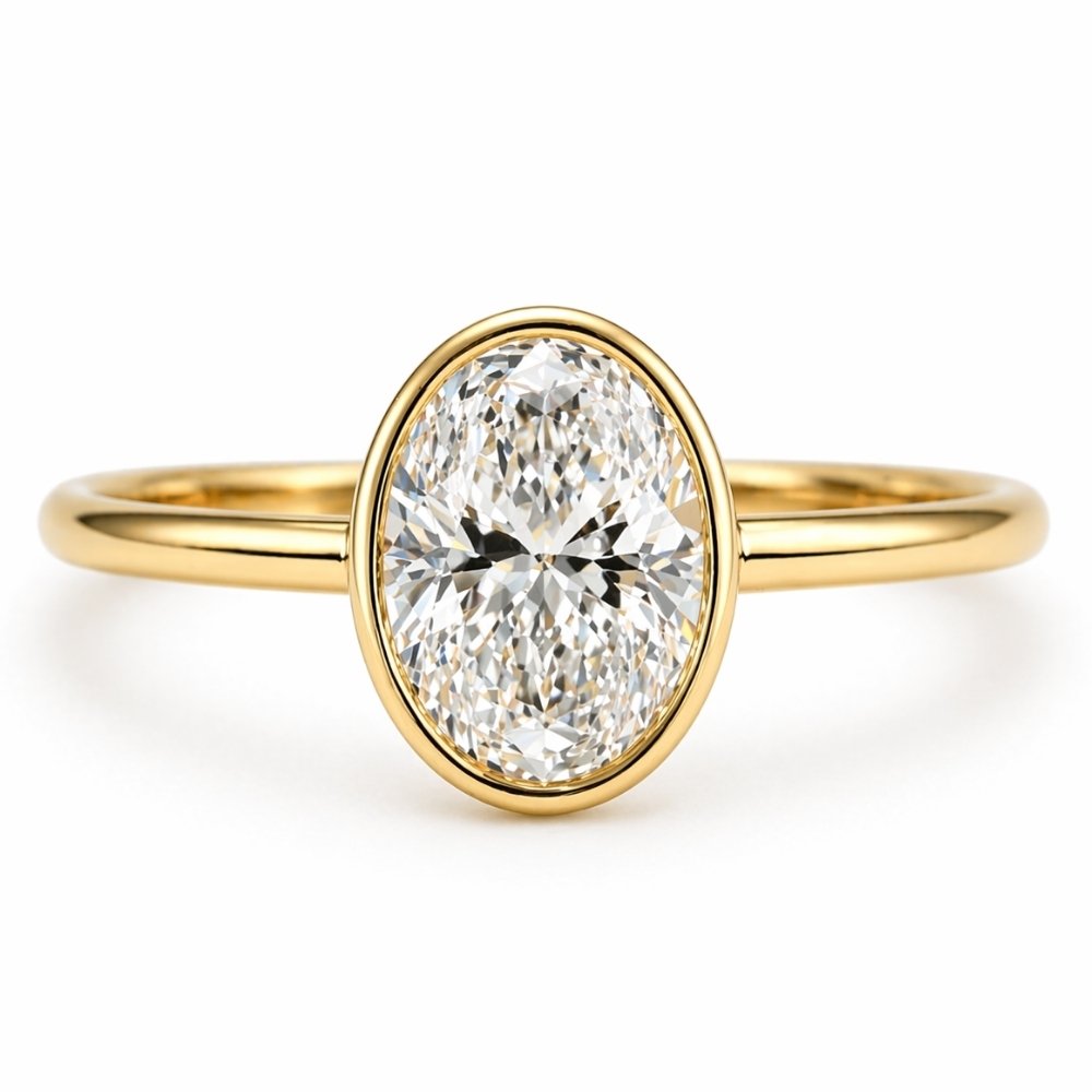 Lottie 2.5ct Oval Bezel Ring - M & F Series image 0