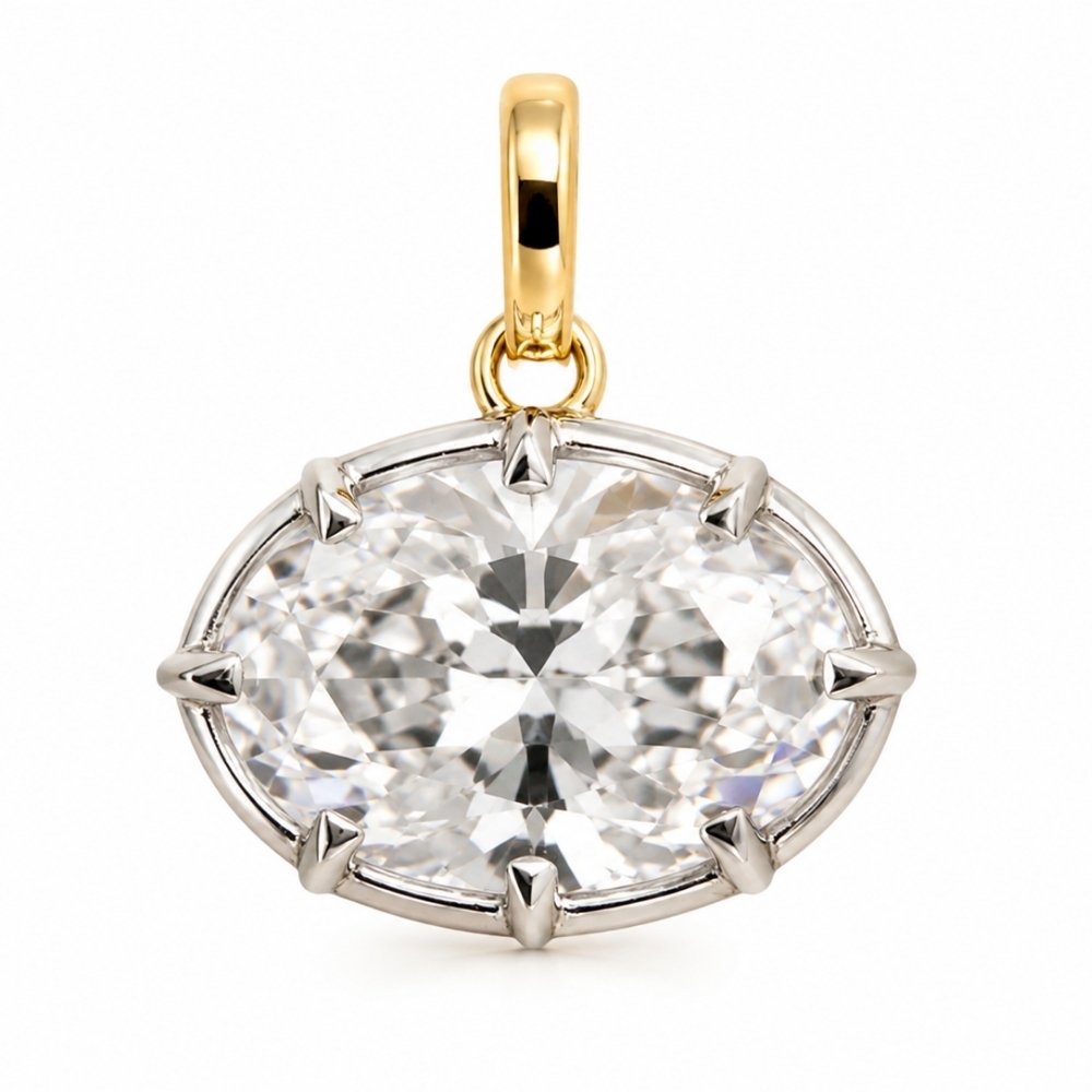 Signature Georgian 4.5ct Oval East West Pendant image 0