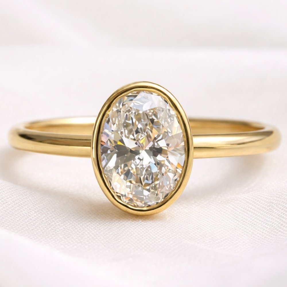 Lottie 2.5ct Oval Bezel Ring - M & F Series image 4
