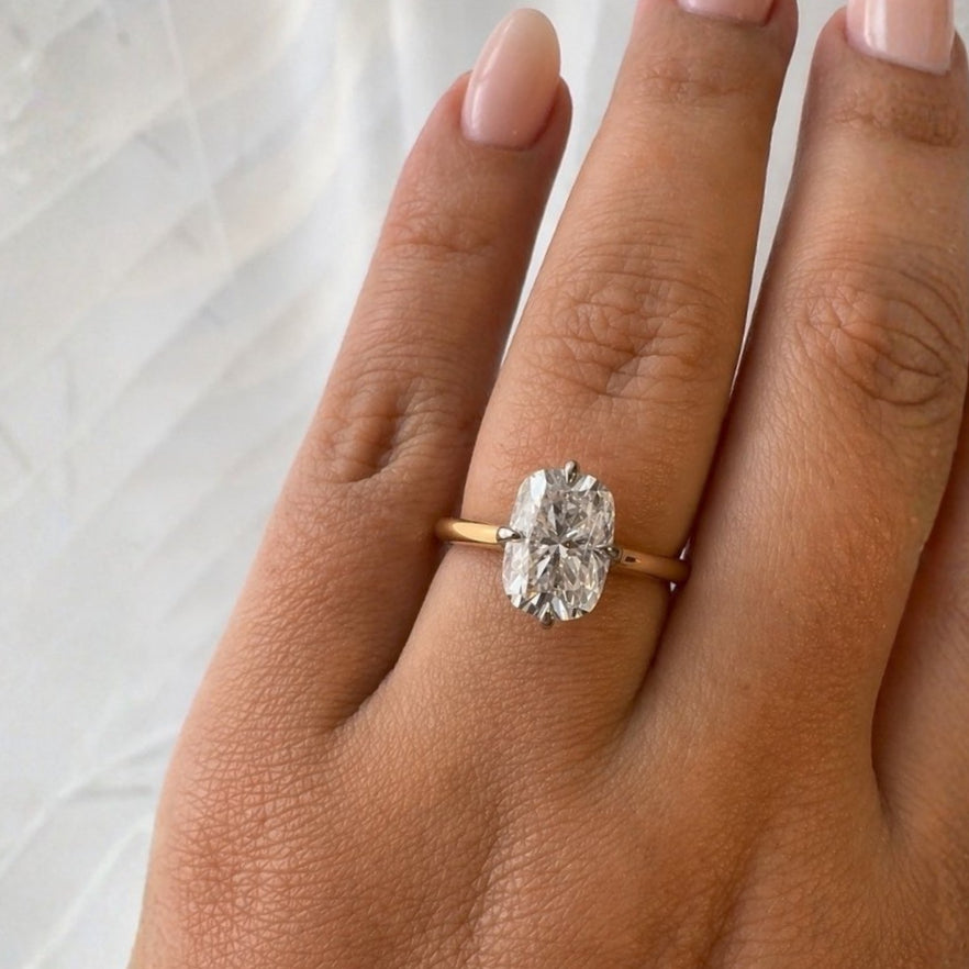 Athena 3ct Elongated Cushion Cut Tulip Setting Ring - M and F Series image 7