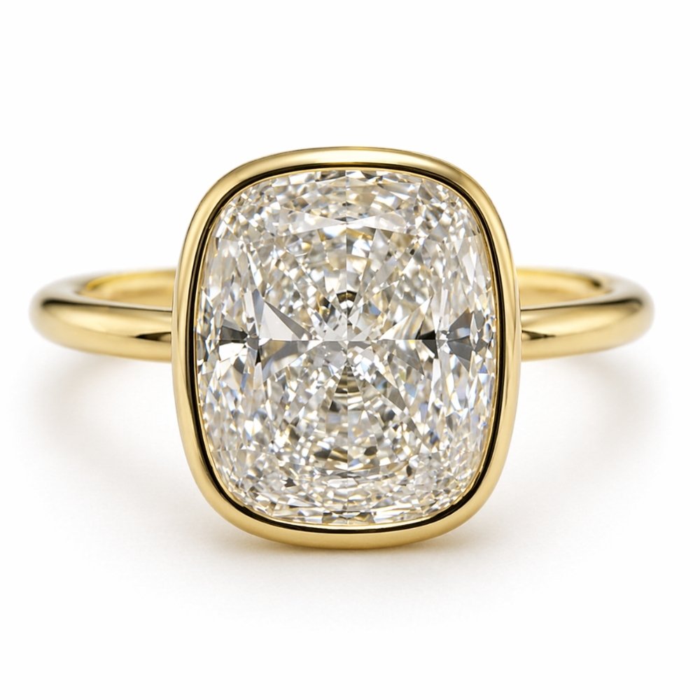 Signature Jasmine 3ct Elongated Cushion Cut Bezel Set Ring image 0
