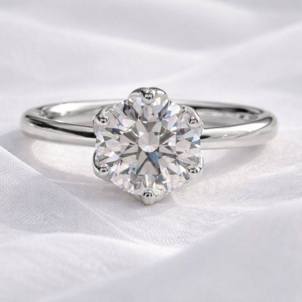 Renee 2ct Round Tulip Setting Ring - M & F Series image 9