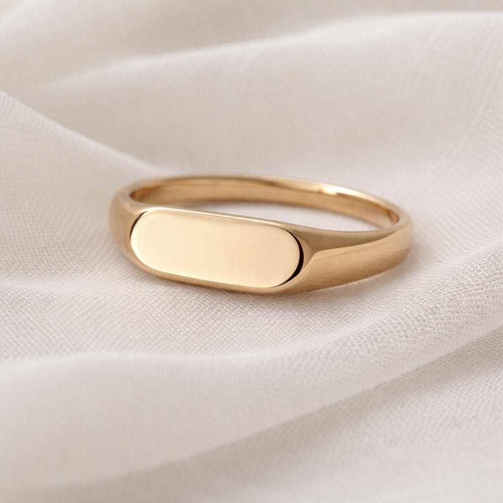 Brendan Small Oval Face Signet Unisex Ring - M & F Series image 4