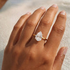 Signature Vela 4ct Pear Cut Cathedral Set Ring image 1
