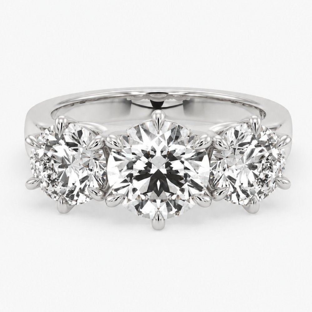 Allie 3CTW Round Cut Trilogy Band - M&F Series image 8