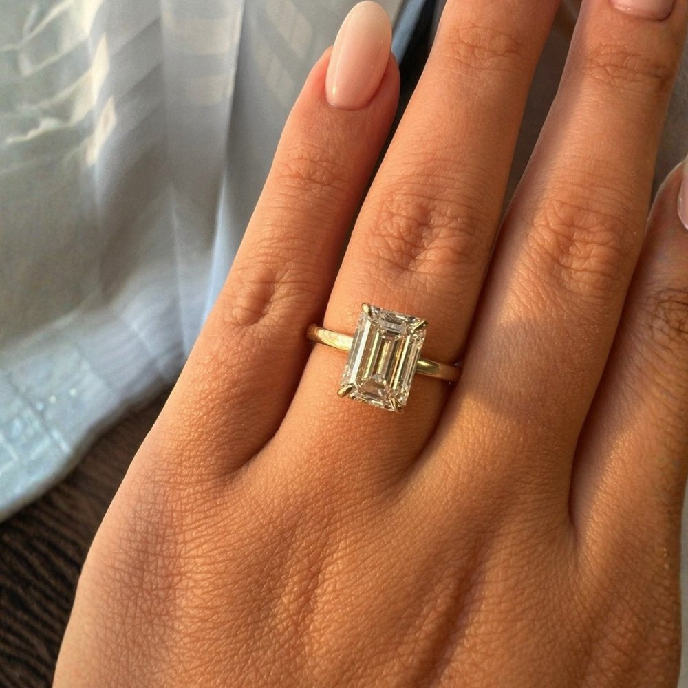 Signature Emilio 3-3.5ct Emerald Cut Solitaire Ring image 5