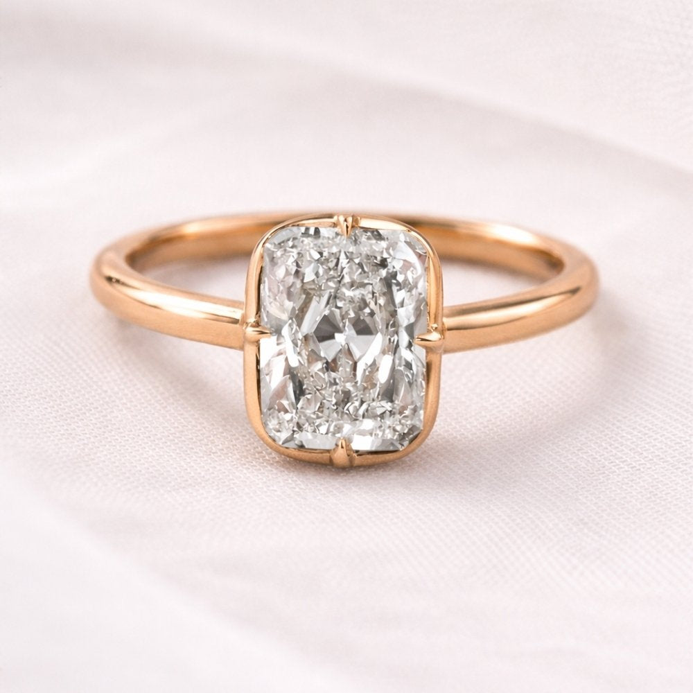 Signature Zara 3ct Radiant Cut Georgian Bezel Ring image 6