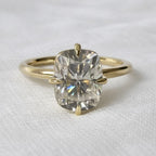 Lizzi 3ct Elongated Cushion Compass Prong Engagement Ring - M and F Series image 7