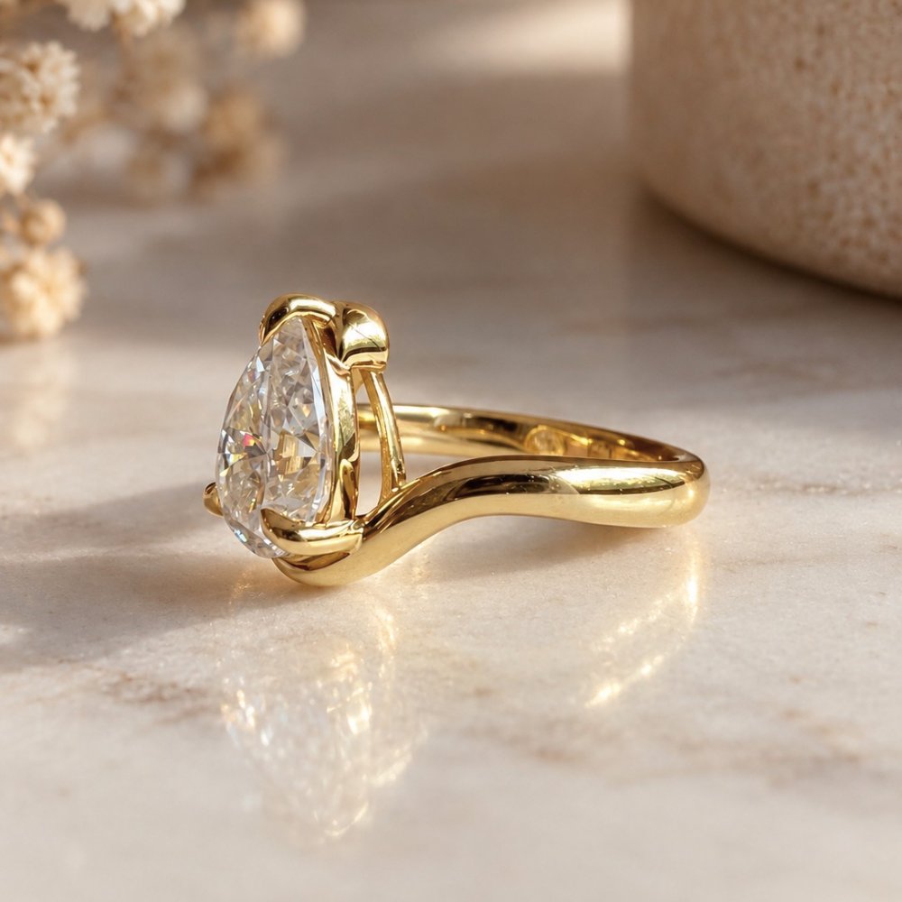 Kay 3ct Pear Contour Ring