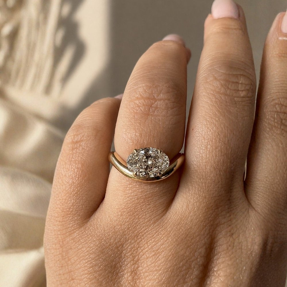 READY TO SHIP - Olive 2.32ct Oval Lab Diamond Contour Ring