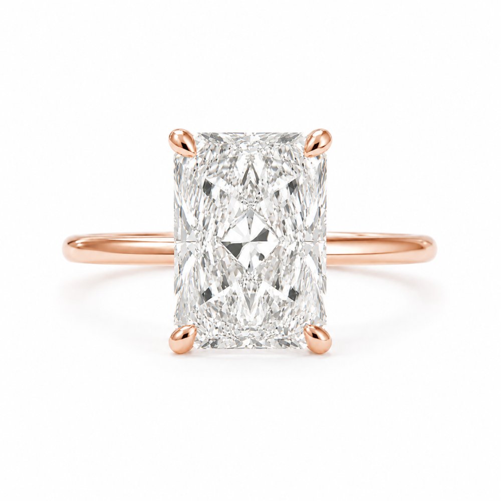 Flavia 4-4.5ct Radiant Engraved Ring