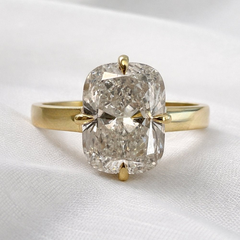 Christina 3ct Elongated Cushion Cut 3mm Wide Ring - M and F Series image 8