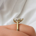 Elsa 3ct Pear Cut Hidden Halo Tulip Setting Ring - M&F Series image 3