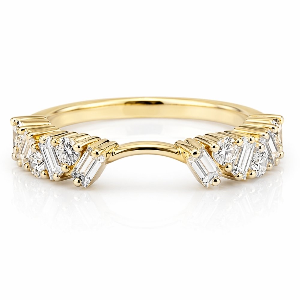 Signature Amina Open Bar Moissanite Mosaic Half Eternity Band image 0