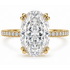 Signature Hannah Pave 4ct Oval Cut Hidden Halo Ring image 4