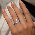 Signature Hannah Pave 4ct Oval Cut Hidden Halo Ring image 1