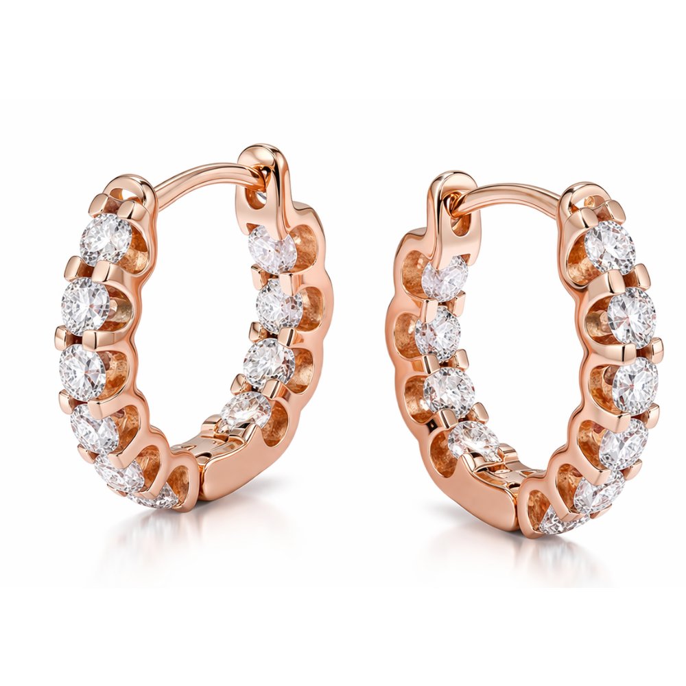 Noemi 0.6CTW Lab Grown Diamond Inside Out Huggie Earrings image 6