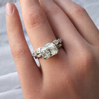 Signature Geo East West Half Bezel Radiant Cut 1.5-2ct Moissanite Ring image 6