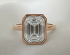 Signature Bella 3ct Moissanite Emerald Cut Bezel Ring image 8
