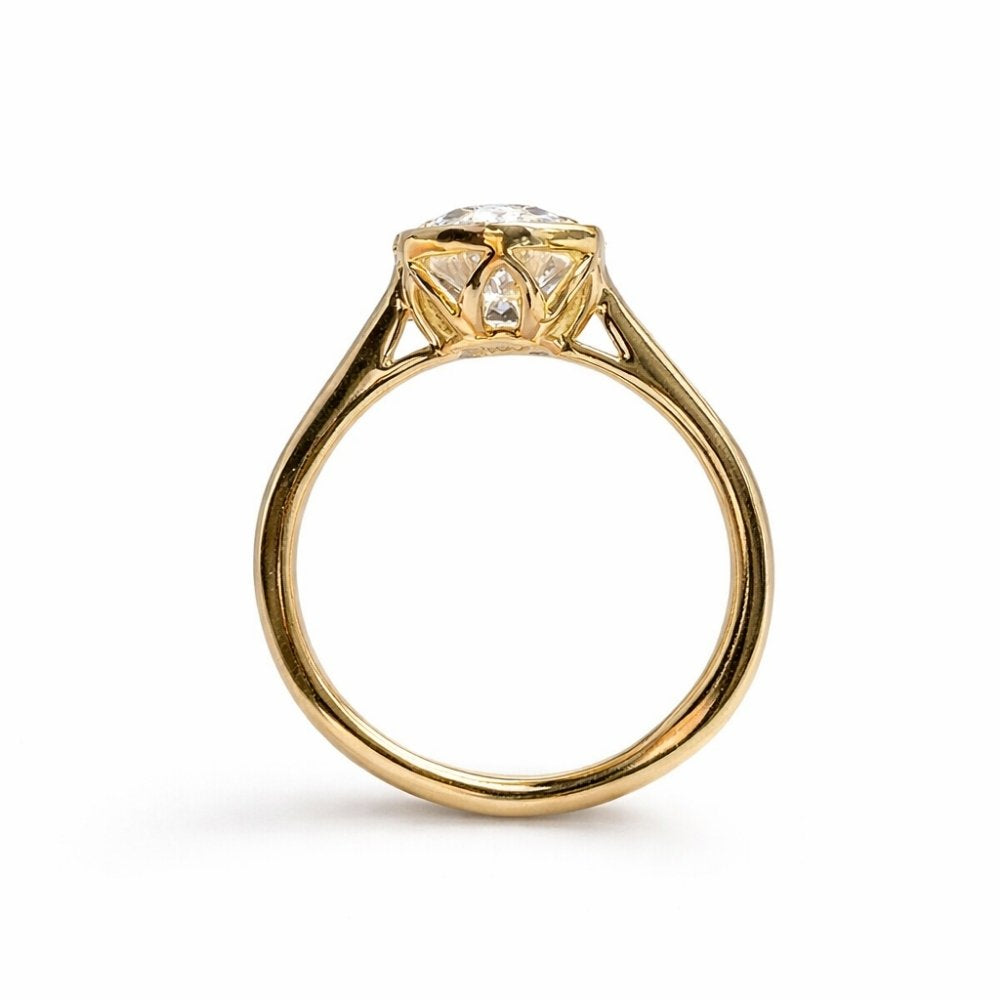 Vivienne 2.5ct Oval Cut Bezel Ring with Milgrain Detail - M & F Series image 6
