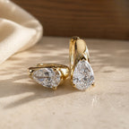 Tina 1CTW Pear Lab Diamond Huggie Earrings