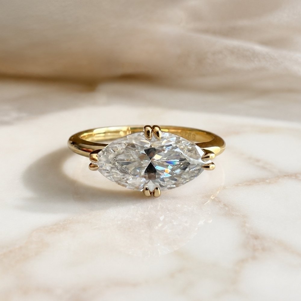 Macey 2ct Marquise East West Ring