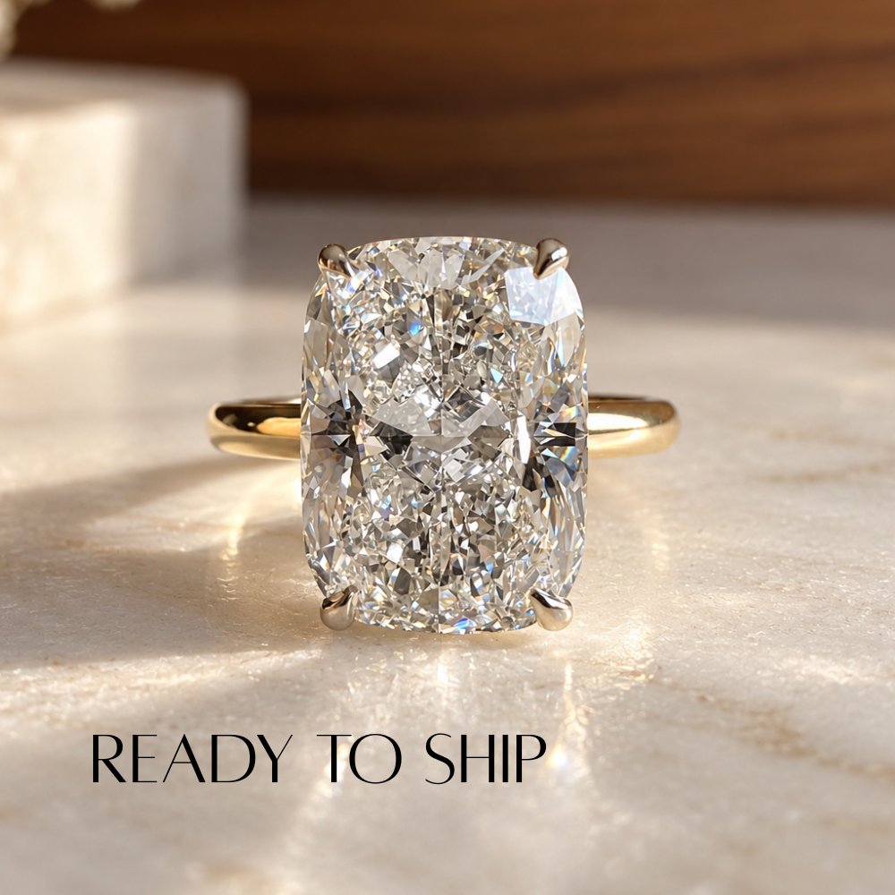 READY TO SHIP - Emily 5.05ct Elongated Cushion Cut Lab Diamond Ring