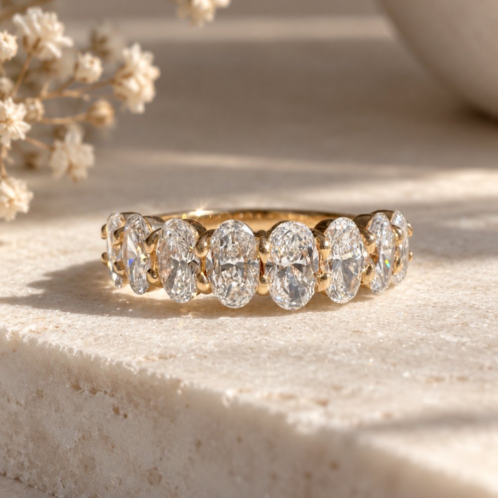 Chloe 2.4CTW Oval Half Eternity Band