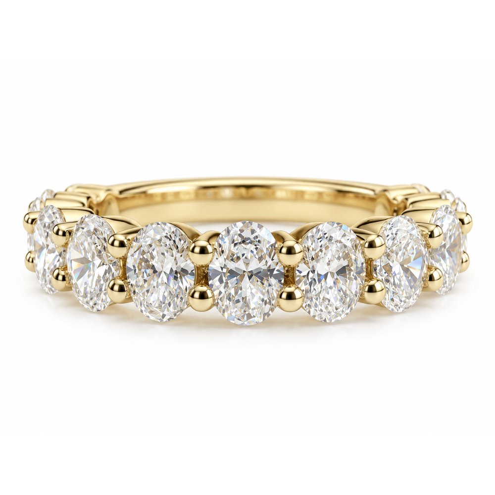Valentina 2.25CTW Oval 3/4 Eternity Band