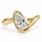 Fifi 0.7ct Pear Lab Diamond Tilted Pinky Ring