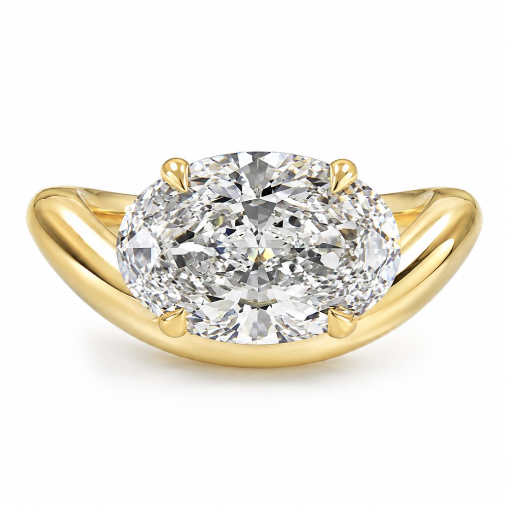 READY TO SHIP - Olive 2.32ct Oval Lab Diamond Contour Ring