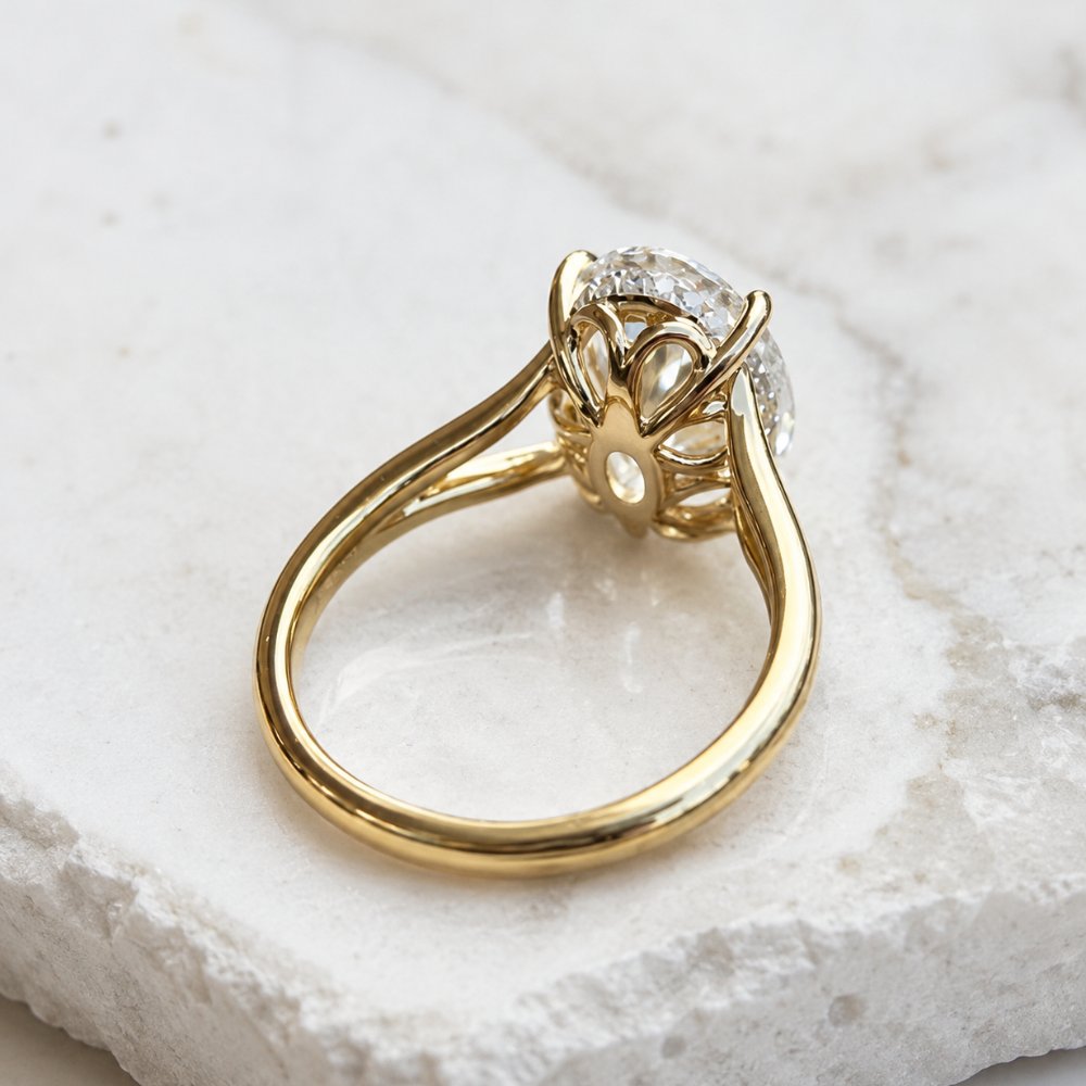 Hailey 4ct Oval Low Set Split Shank Ring