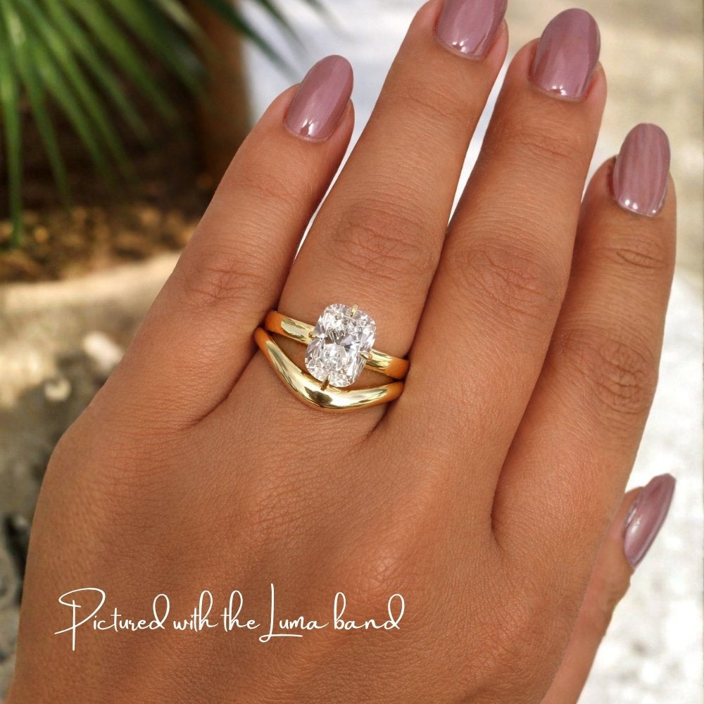 Christina 3ct Elongated Cushion Cut 3mm Wide Ring - M and F Series image 4