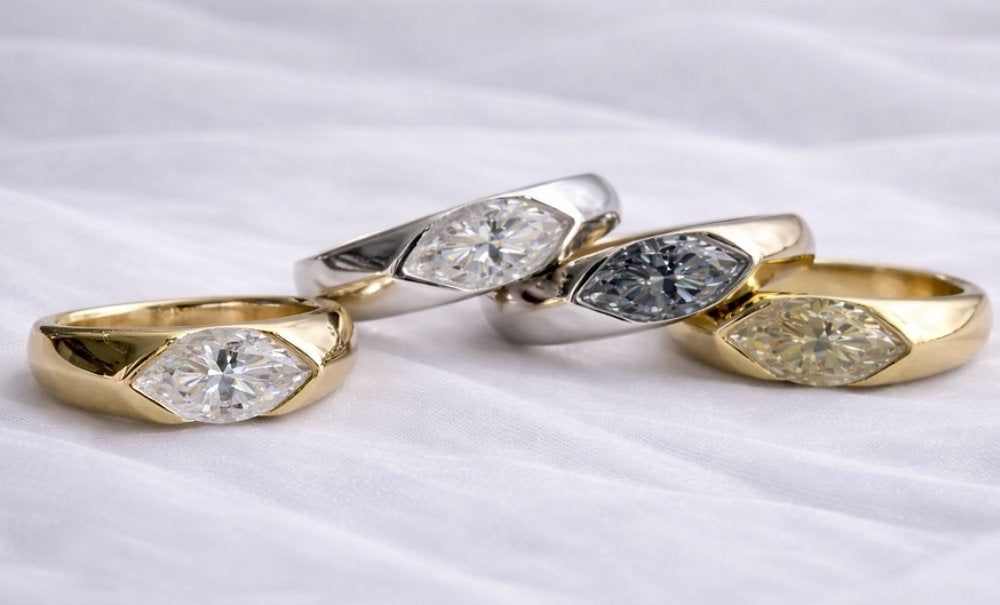 Nathan 1ct Marquise Cut Unisex Ring - M and F Series image 5