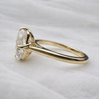 Athena 3ct Elongated Old Mine Cushion Cut Tulip Setting Ring - M and F Series image 3