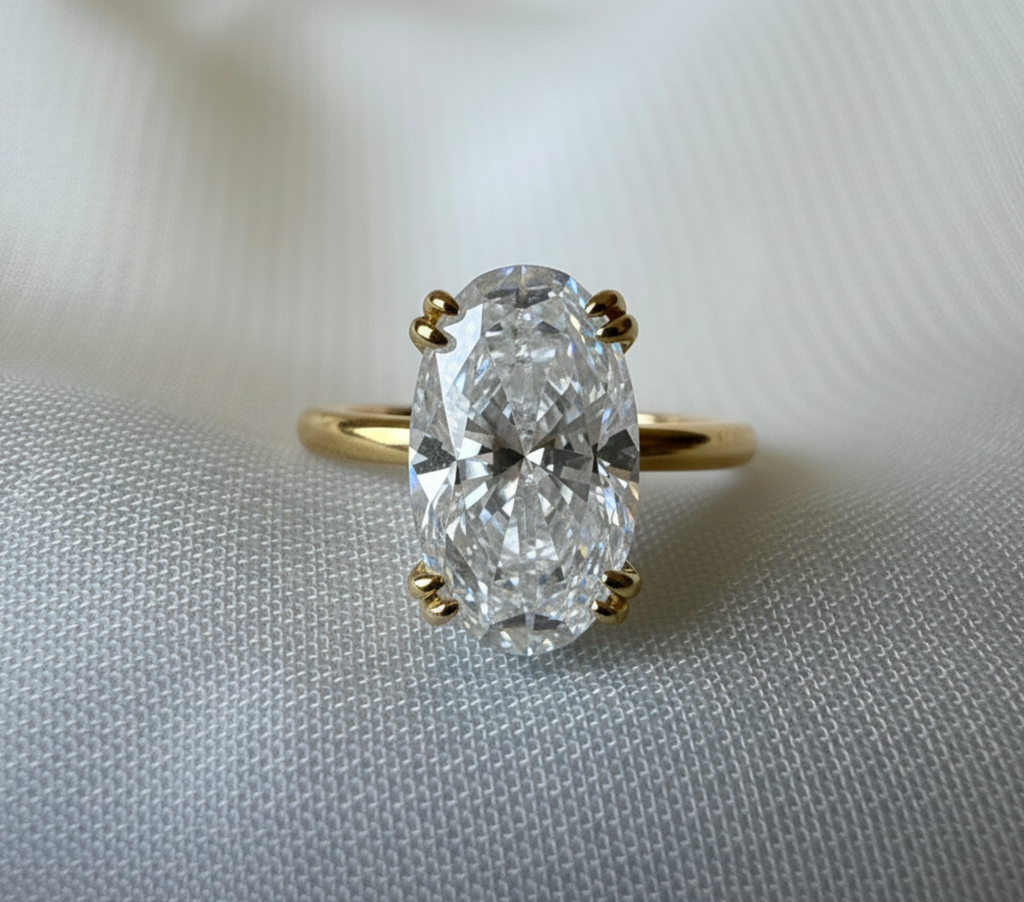 Signature Hannah 4ct Oval Cut Hidden Halo Ring image 4