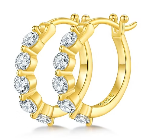 Elkie 1.0cttw Moissanite Huggie Earrings image 8
