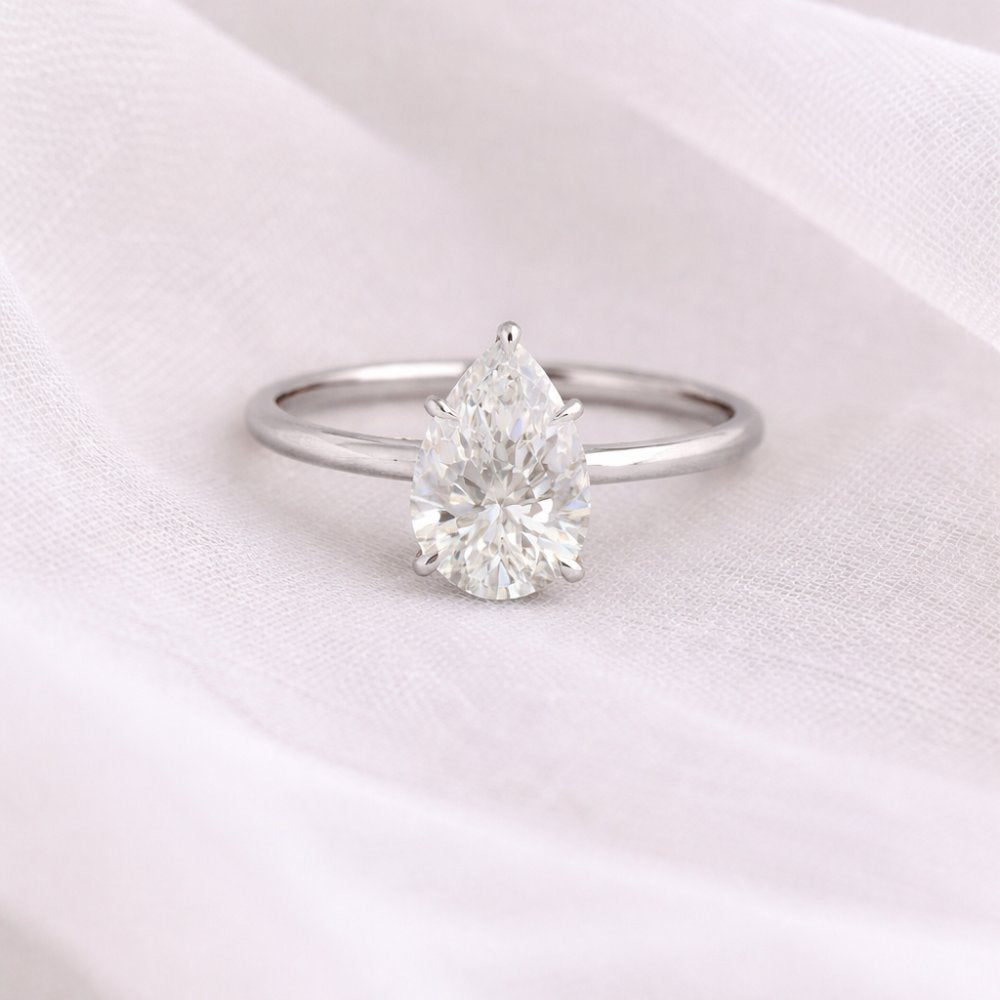 Signature Vela 4ct Pear Cut Cathedral Set Ring image 5