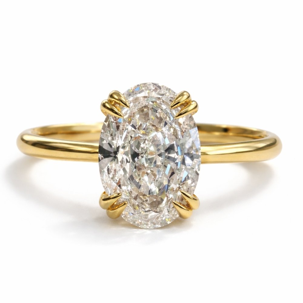 Signature Stevie Oval Cut 2.5ct Hidden Halo Low Set Ring image 0