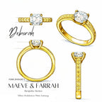Deborah 2ct Cushion Cut Textured Ring - M and F Series image 9