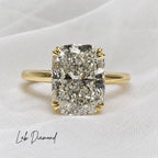 Signature Catherine 3ct Elongated Cushion Cut Cathedral Setting Ring image 2