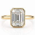 Signature Bella 3ct Moissanite Emerald Cut Bezel Ring image 0