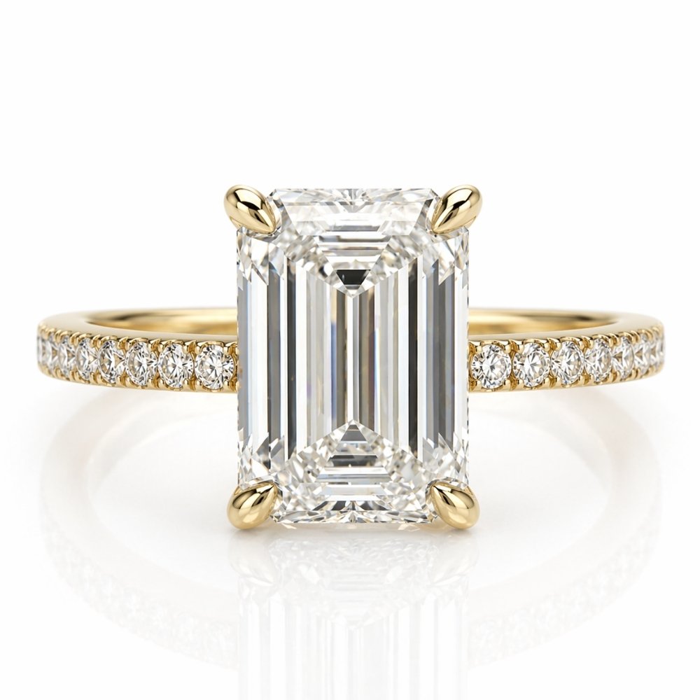 Signature Charlotte Emerald Cut 2-2.5ct Moissanite Ring image 0