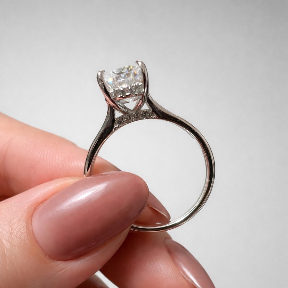 Signature Tori 2ct Oval Cut Cathedral Ring image 3
