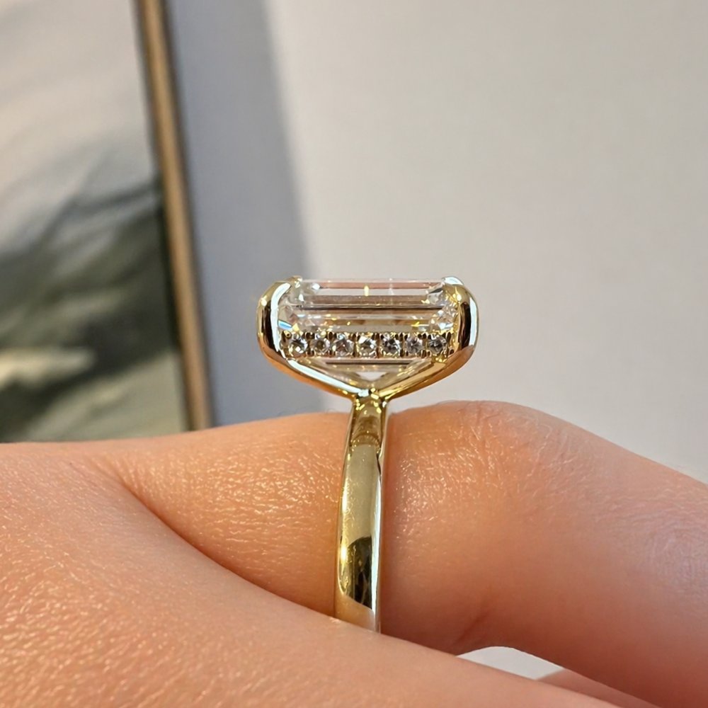 Signature Emilio 3-3.5ct Emerald Cut Solitaire Ring image 4