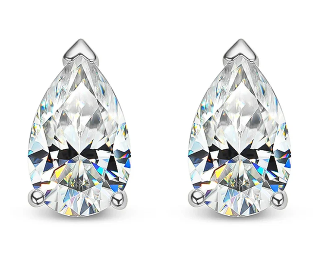 Paris 1ct Moissanite Pear Stud Earrings image 5