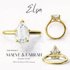 Elsa 3ct Pear Cut Hidden Halo Tulip Setting Ring - M&F Series image 9