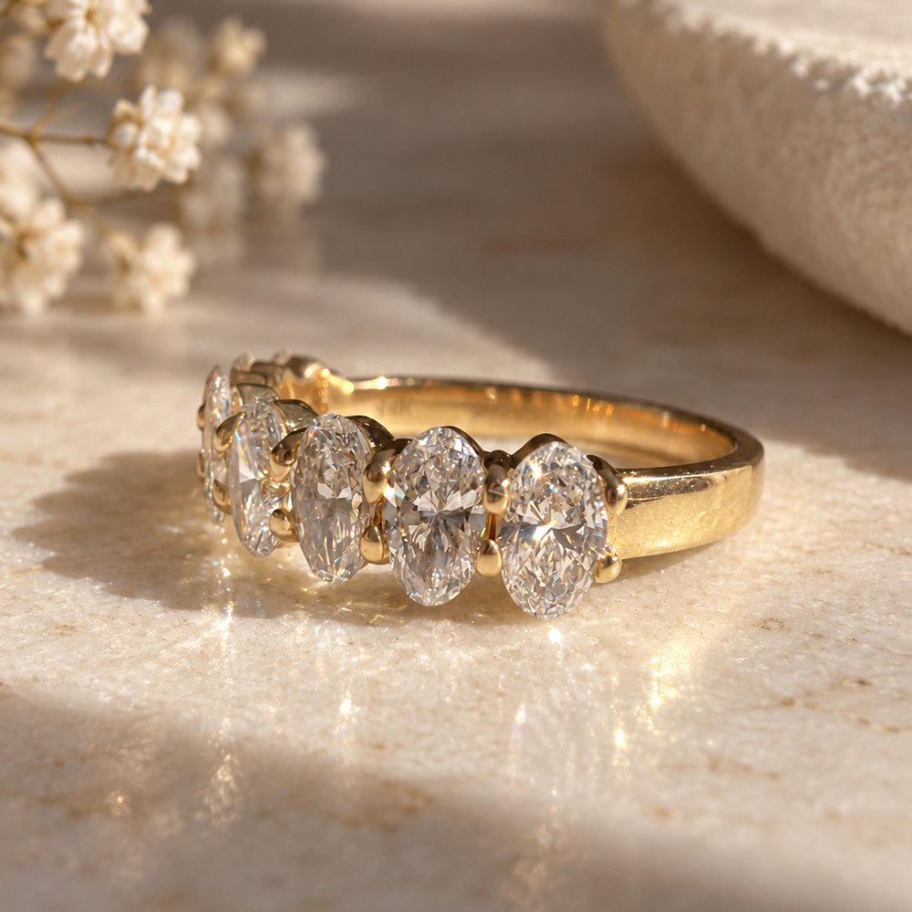 Chloe 2.4CTW Oval Half Eternity Band