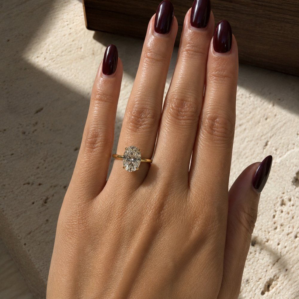 Ophelia Fleur 2-2.5ct Oval Solitaire Ring